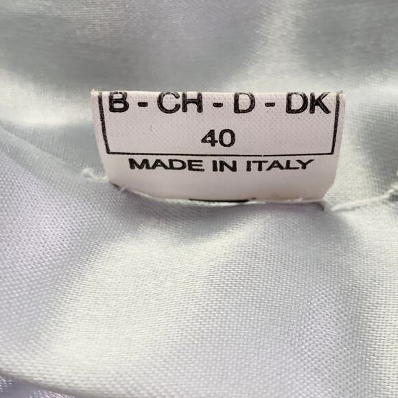 10 Silver Perforated Leather Peter Pan Collar Single Button Jacket Blazer - Picture 12 of 12